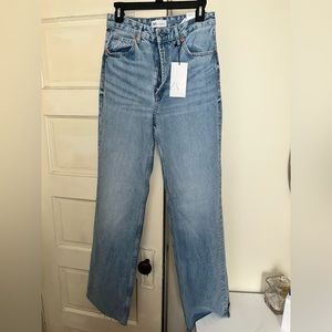 Zara Wide Leg Jeans Size 8 - Med Wash
